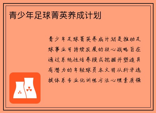 青少年足球菁英养成计划